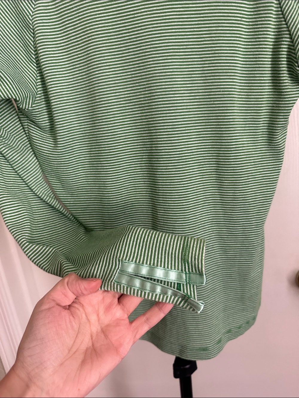 REI Mint Green Striped Long-Sleeve Henley Top - Picture 6 of 7
